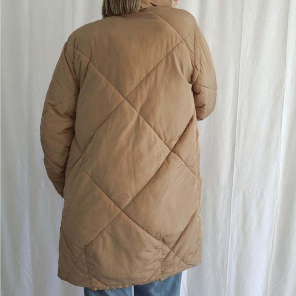 NWOT Tribal Women’s Long Quilted Puffer Coat in Gold/Camel - Picture 4 of 10